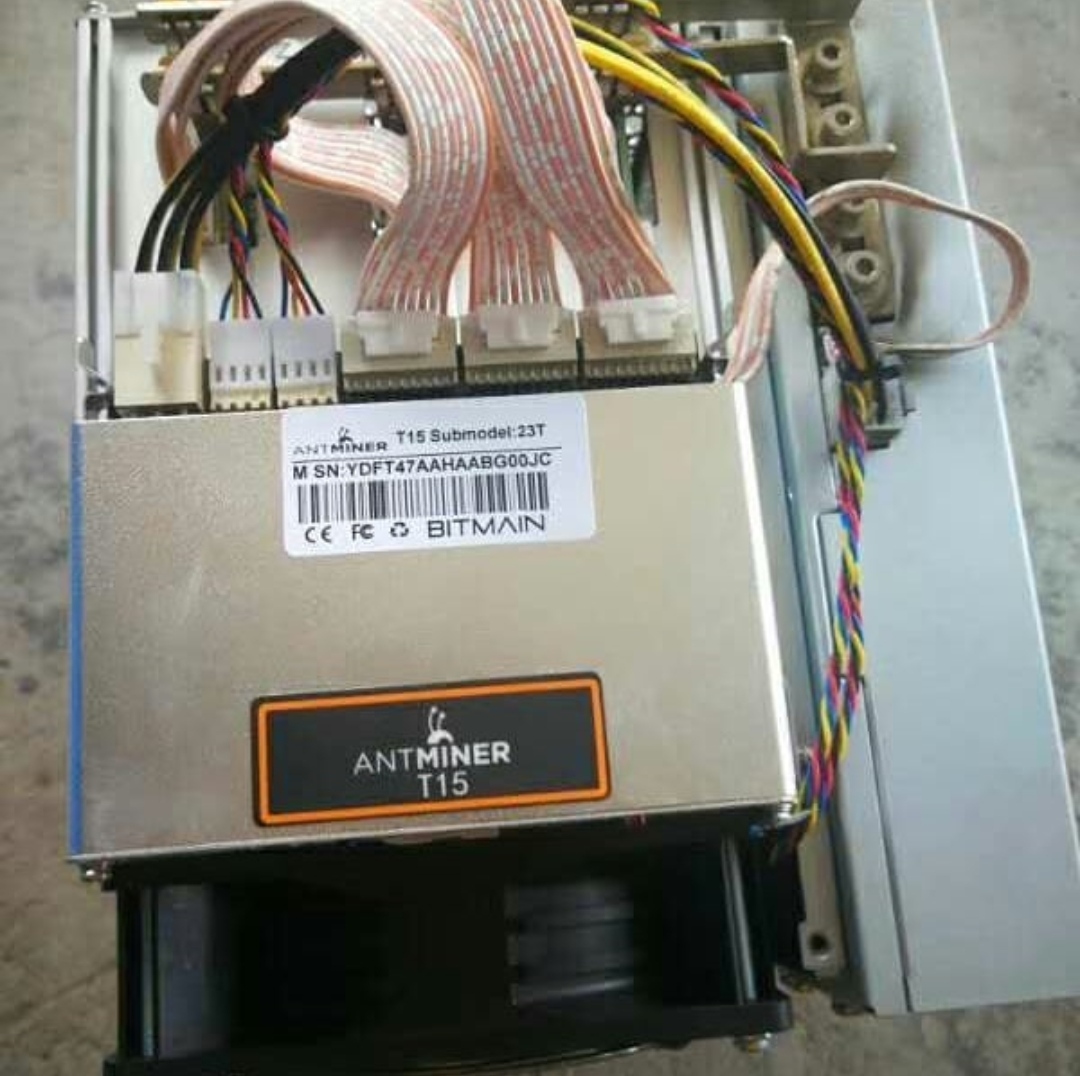 REM Bitmain T15 23TH / s ASIC Bitcoin Miner BTC con unidad de fuente de alimentación PSU